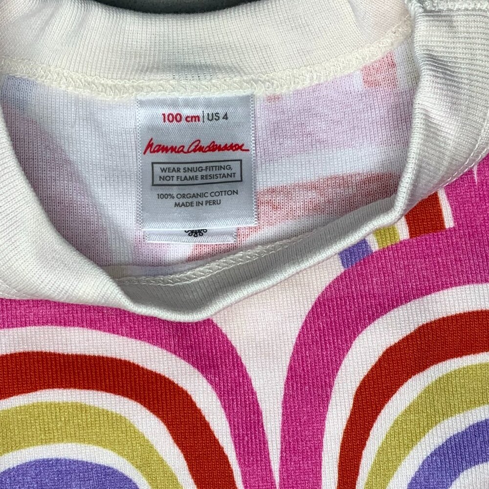Hanna Andersson Rainbow Print Organic Cotton Pajamas Size 4 - Picture 3 of 3